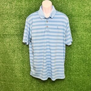 Classic Blue Striped Polo Shirt Pebble beach